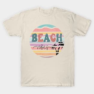 Beach Vibes Summer Retro Design T-Shirt